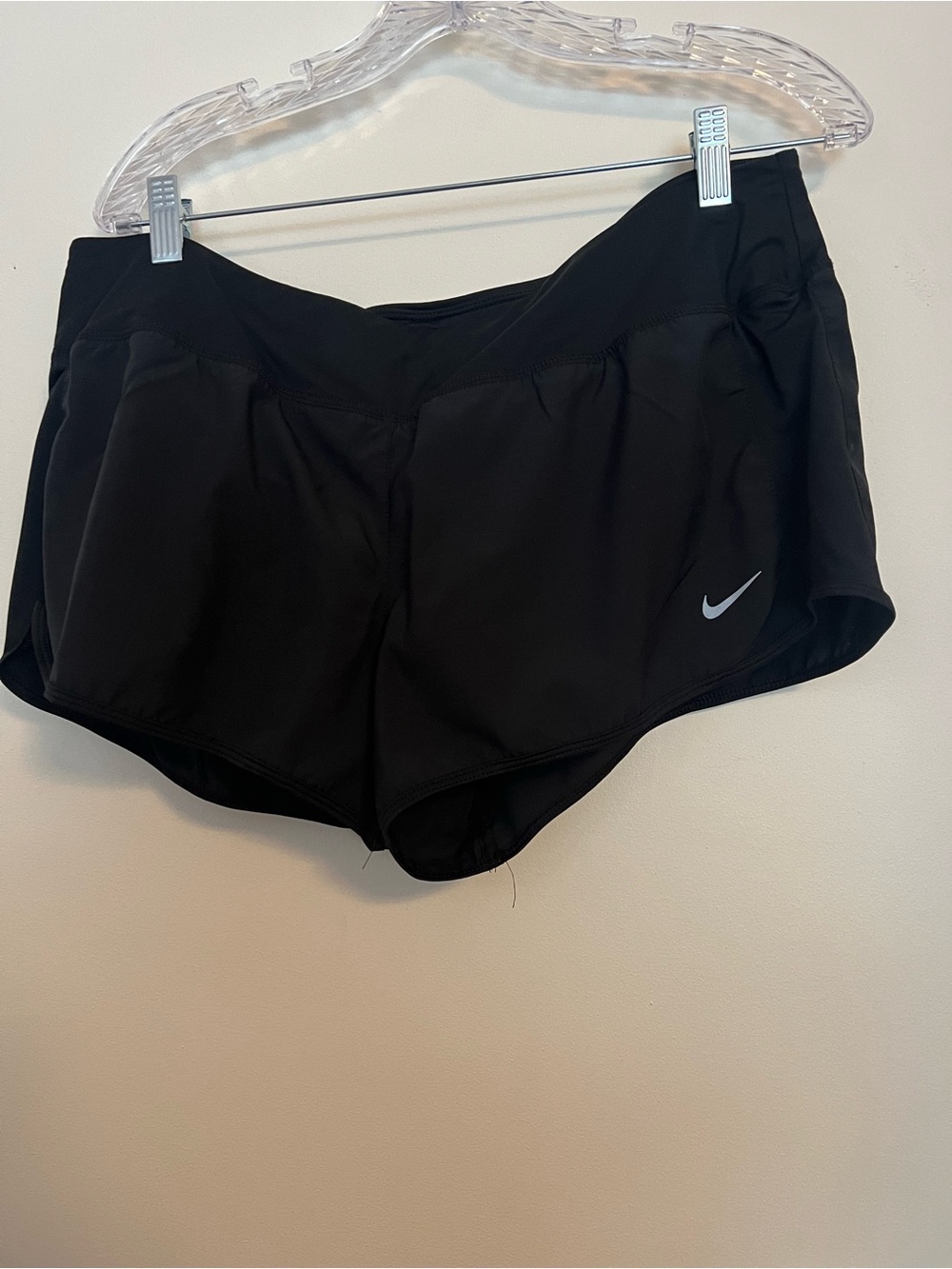 Nike Women's Black Athletic Running Shorts with Reflective Swoosh